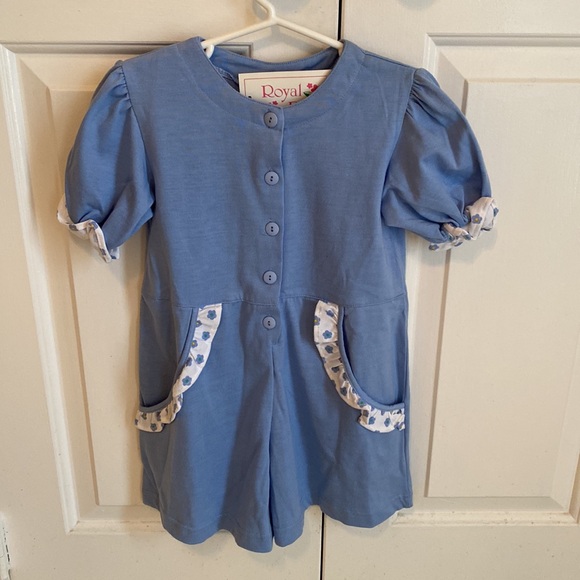 Cute Blue and White Jumpsuit/Shorts NWT - Picture 1 of 4